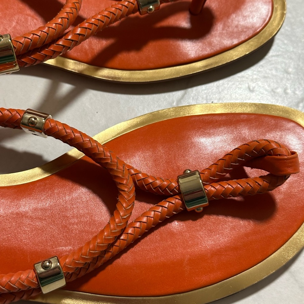 MICHAEL KORS Hartley Scorpius Thong Sandals Gold Size 8 med  MSRP $259 - Picture 6 of 12